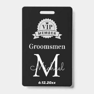 Badge membre VIP des garçons d'honneur, cadeau de l'ente