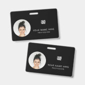 Badge Même avant et arrière | Photo de l'employé, logo, (Avant & arrière)