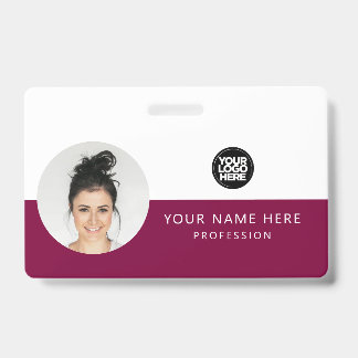 Badge Même avant et arrière | Photo de l'employé, logo,