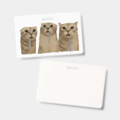Badge Mème des triples chats idiots baveux (Avant & arrière)