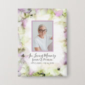 Badge Mémorial funéraire d'aquarelle d'Hydrangea presque (Recto)