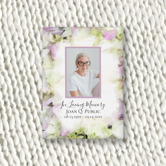 Badge Mémorial funéraire d'aquarelle d'Hydrangea presque