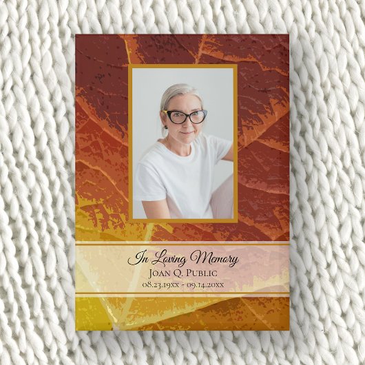 Badge Mémorial funéraire des feuilles d'automne