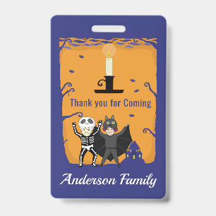 Badge Merci d'anniversaire d'Halloween