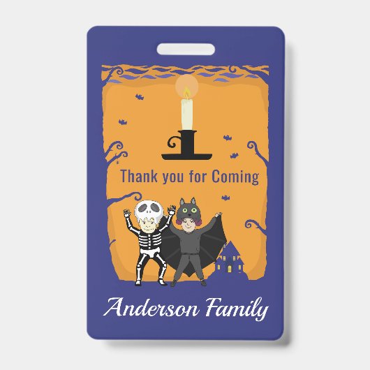 Badge Merci d'anniversaire d'Halloween (Avant)