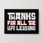 Badge Merci Pour Toutes Les Leçons De Vie Bouton Typogra (Recto)