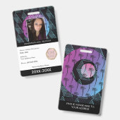 Badge Mère de l'école Mère ID Forme tropicale (Recto et verso)