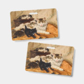 Badge Mère et ses chatons (Avant & arrière)