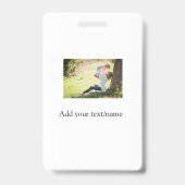 Badge Mère fille photo de famille ajouter nom image text (Arrière)