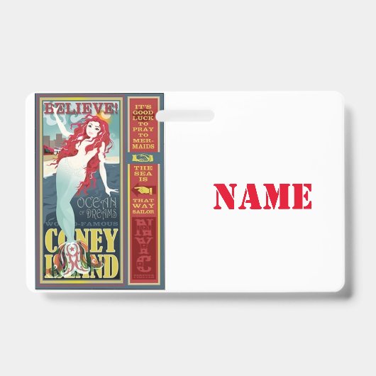 Badge Mermaid de Coney Island (Avant)