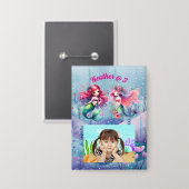 Badge Mermaids Under the Sea Photo Party Anniversaire de (Recto/Verso)