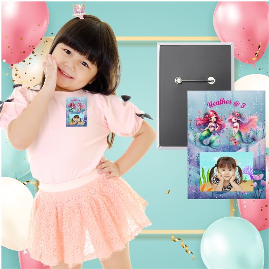 Badge Mermaids Under the Sea Photo Party Anniversaire de