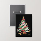 Badge Merry and Bright Trees Christmas Holiday Winter (Recto/Verso)