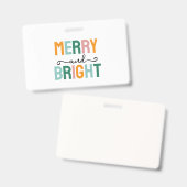 Badge Merry Christmas Classical Unique Minimalist Plain (Avant & arrière)