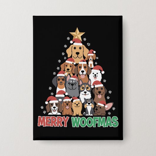 Badge Merry Woofmas Merry Christmas Dog Lovers  (Recto)