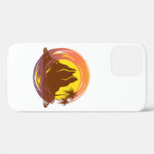 Badge met tropische vulkaan landschap en palmbomen Case-Mate iPhone case (Achterkant (horizontaal))