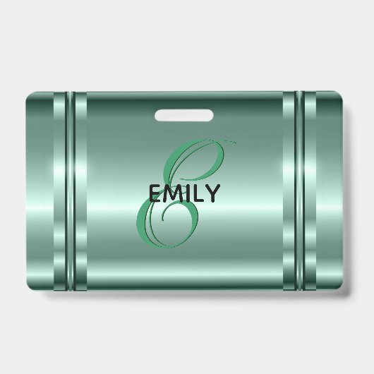 Badge Metallic Pastel Green Design (Face)