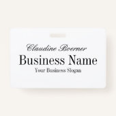 Badge Métier nommé noir ou blanc réversible d'insigne (Dos)