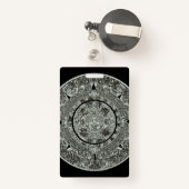 Badge Mexicaine Aztec Sun Stone Maya Calendrier 1 (Back with Retractable)