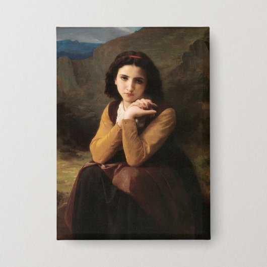 Badge Mignon Innocence d'une adolescente, Bouguereau (Recto)