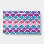 Badge mignonette aqua rose turquoise mauve écailles (Dos)