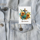 Badge Mignonne croix religieuse ajouter du texte (Insitu)