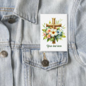 Badge Mignonne croix religieuse ajouter du texte (Insitu)