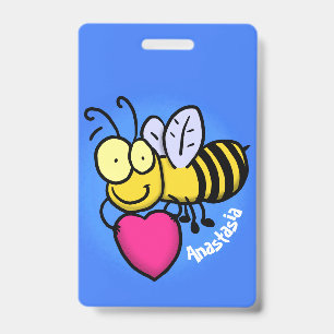 Badge Mignonne illustration de dessin animé d'abeille dr
