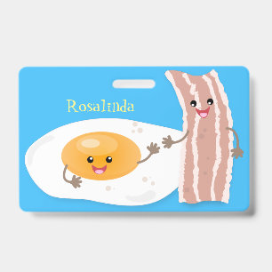 Badge Mignonne illustration de dessin animé d'œuf et de