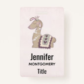 Badge Mignonne Llama Princesse portant une couronne (Devant)