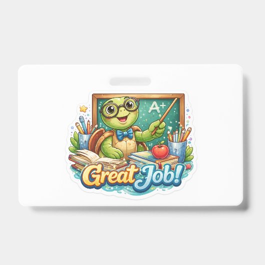 Badge Mignonne Petite Tortue (Avant)