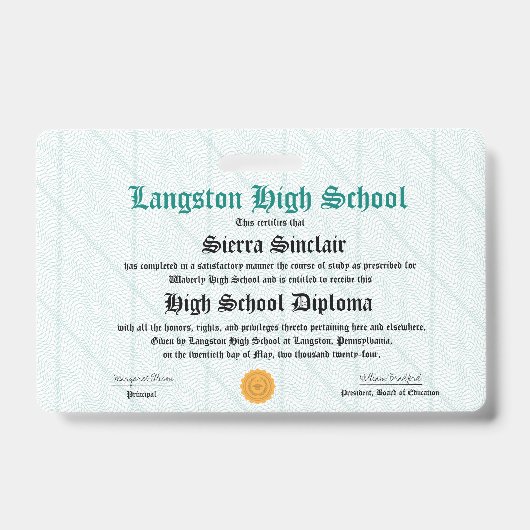 Badge Mini Diplôme - Insigne de taille de paquet (Face)