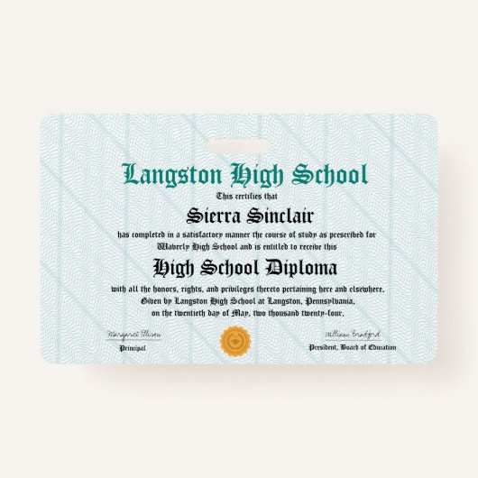 Badge Mini Diplôme - Insigne de taille de paquet (Devant)