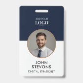 Badge Mini-moderne photo professionnelle ID d'entreprise (Face)
