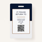 Badge Mini-moderne photo professionnelle ID d'entreprise (Dos)