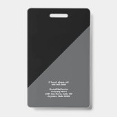 Badge Minimal Black and White Corporate Photo ID (Arrière)