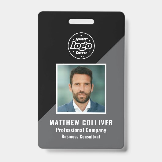 Badge Minimal Black and White Corporate Photo ID (Avant)