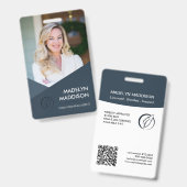 Badge Minimal Foncé Azure Photo Agent de Signature (Avant & arrière)