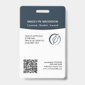 Badge Minimal Foncé Azure Photo Agent de Signature (Arrière)