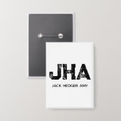 BADGE MINIMALIST BLACK THREE LETTER MONOGRAM NAME WHITE (Recto/Verso)