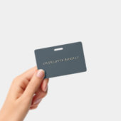 Badge Minimalist Elegant Classical Professional Charcoal (Manuel / portable)