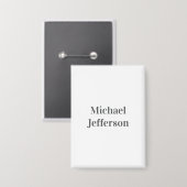 Badge Minimalist Professional Modern Plain Name Title (Recto/Verso)