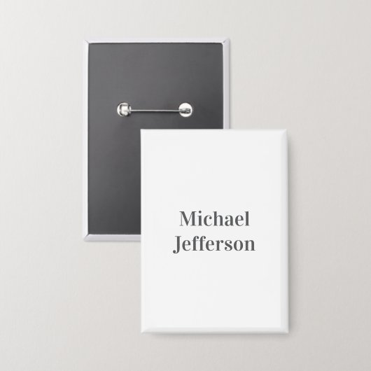 Badge Minimalist Professional Modern Plain Name Title (Recto/Verso)