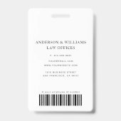Badge Minimalist White Lawyer Professional ID Photo (Back)
