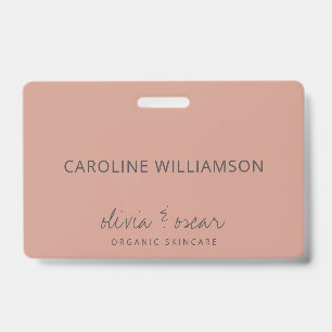Badge Minimaliste écriture manuscrite Dusty Rose personn