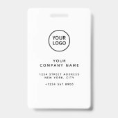 Badge Minimaliste votre logo ID société (Arrière)