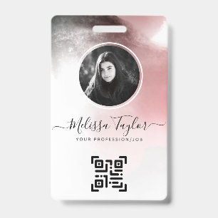 Badge Misty Ombre Pink et Purple Script Photo