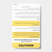 Badge Modalités (chaud/froid) Référence de la carte d'in (Arrière)