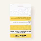 Badge Modalités (chaud/froid) Référence de la carte d'in (Devant)