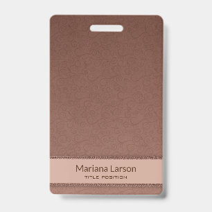 Badge Modèle Brown de Damas florales